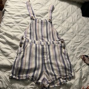 striped overalls